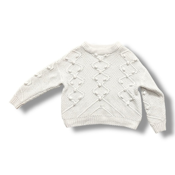 Zara | Girl’s White Pom Pom Sweater (9-10 yrs) - Picture 1 of 4
